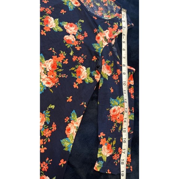 Shift Floral Dress by VOLL w/Cold Shoulder Sleeve Women Size M Rayon Blend - Picture 7 of 11